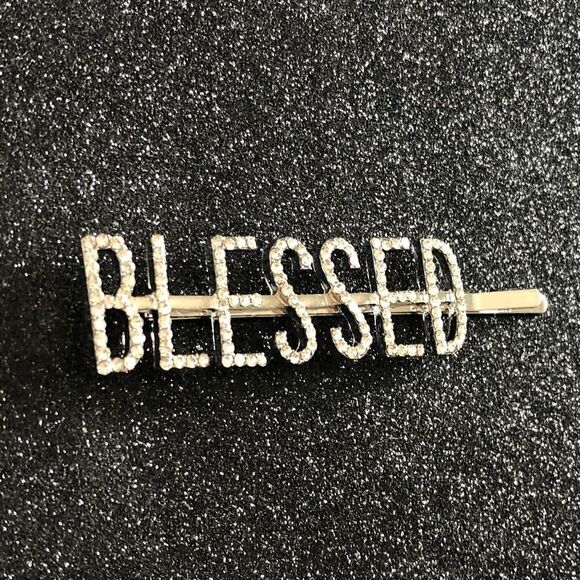 • BLESSED • Crystal Hair Clip - Picture 1 of 3